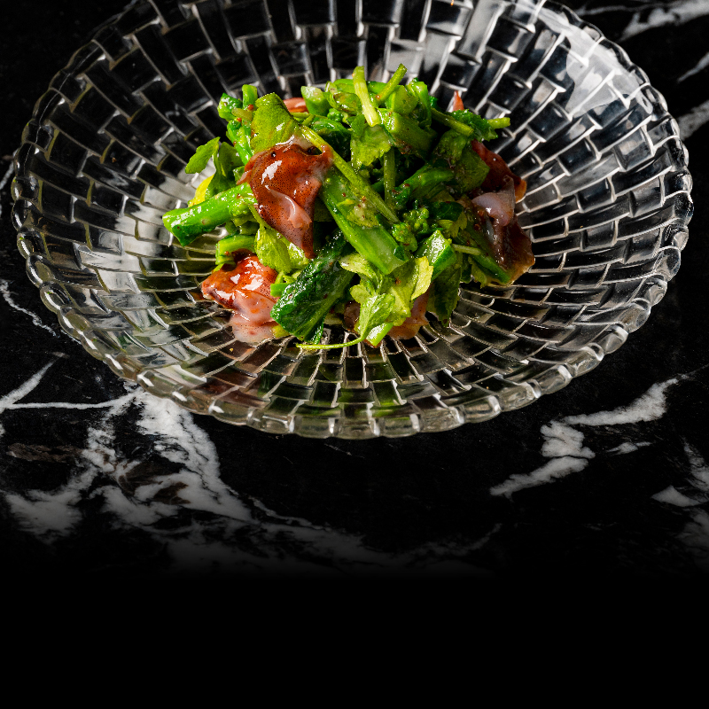 ホタルイカと菜の花の白みそビネガーソースマリネ